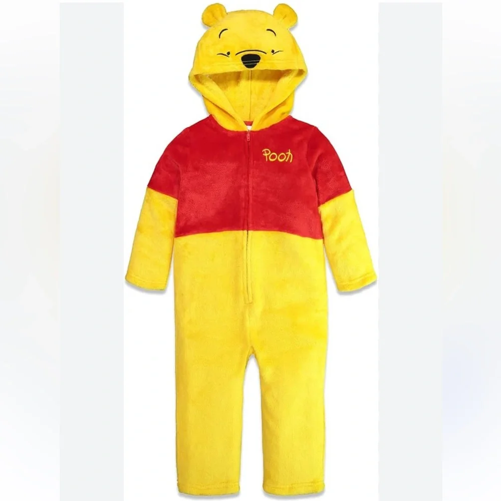 Disney Winnie the Pooh Yellow and Red Hooded Fleece Costume